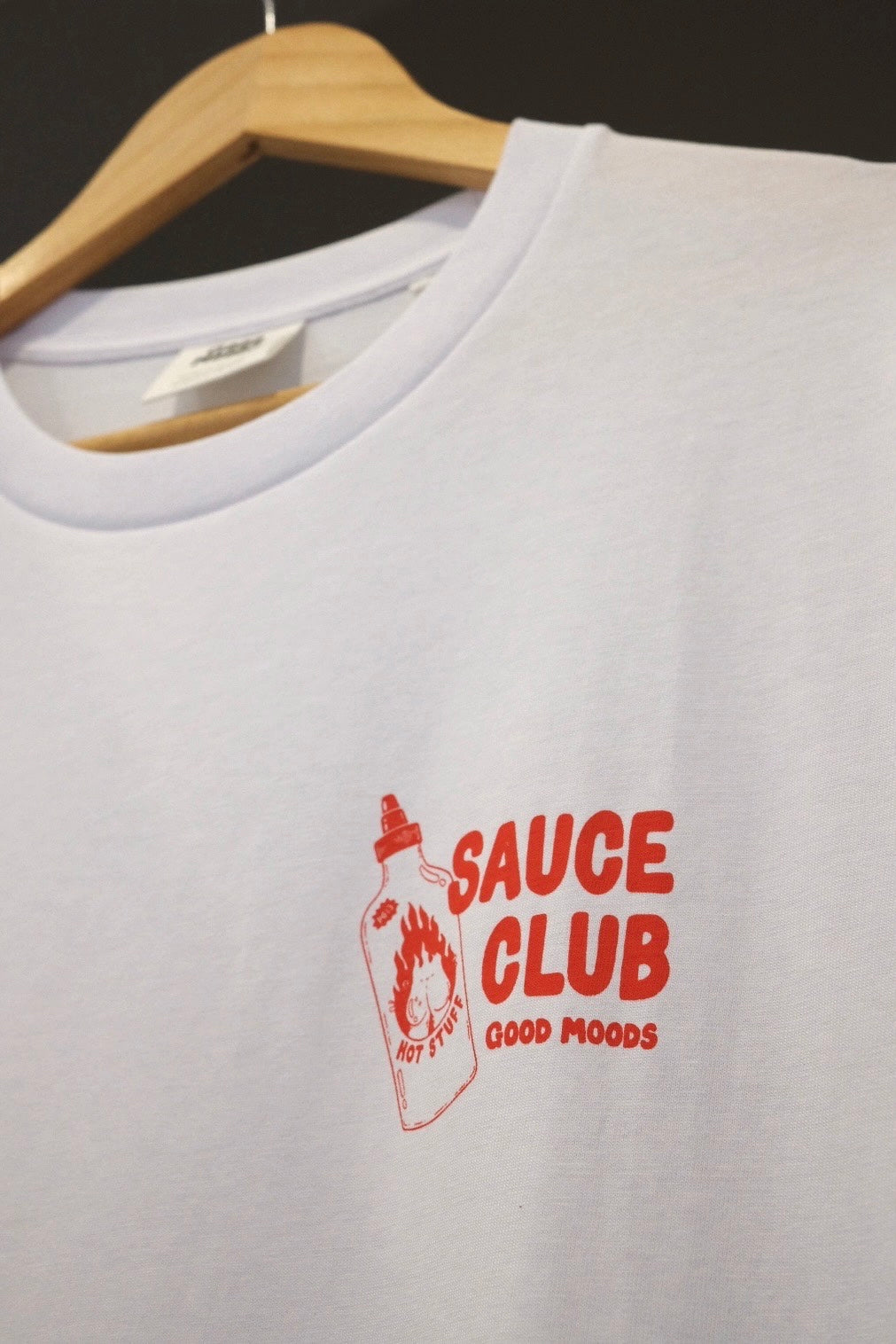 'sauce club' // long sleeve in white