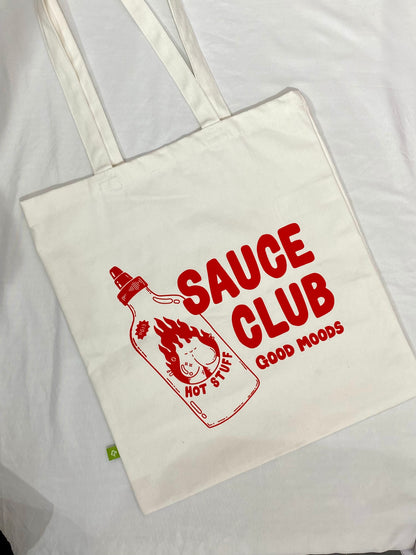 ‘sauce club’ // tote bag (white)