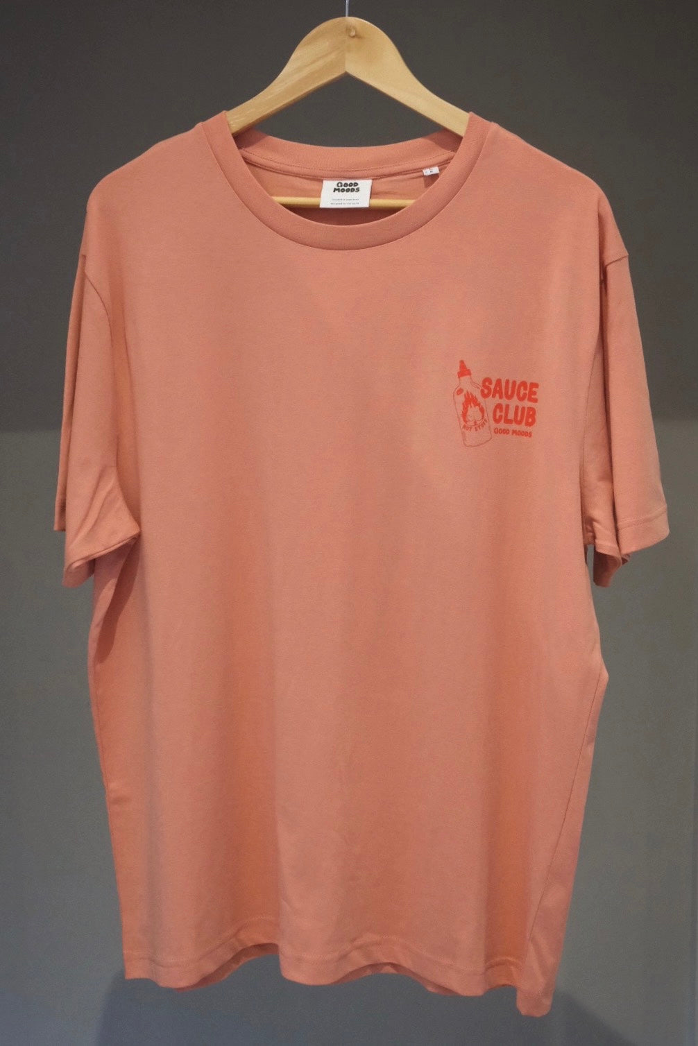 'sauce club' // t-shirt in rose clay