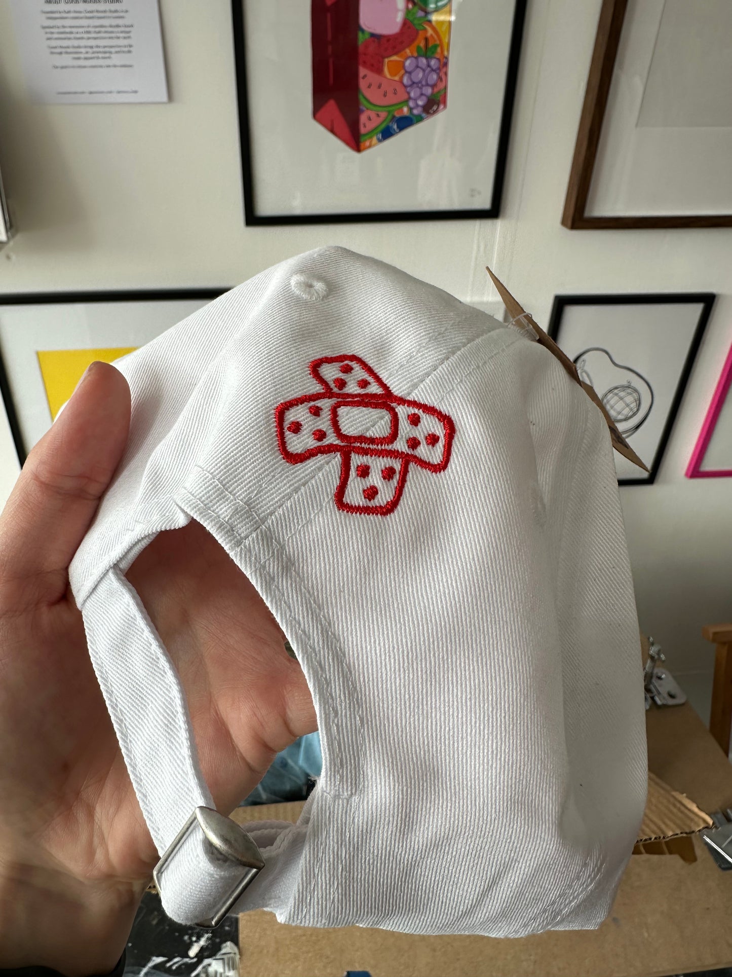 dad cap // white + red