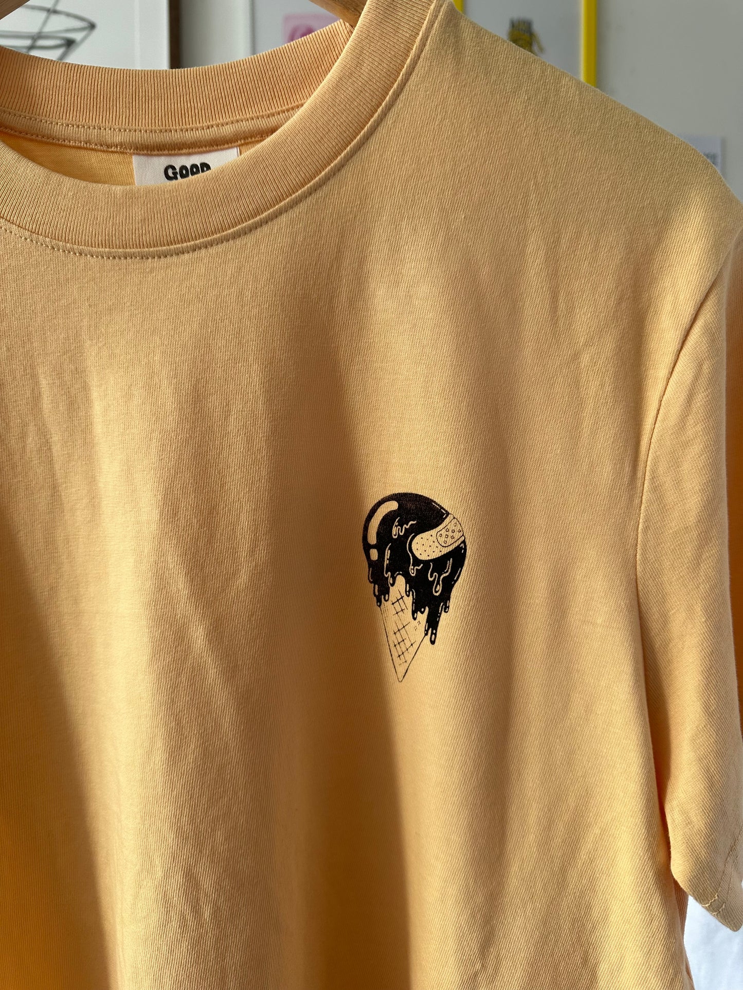 'I-SCREAM' // t-shirt in apricot (SALE – misprint)