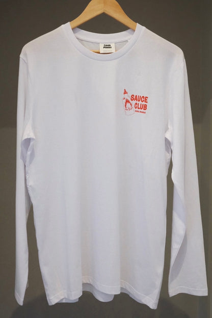 'sauce club' // long sleeve in white