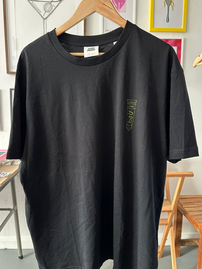 'yellow wasabi' // t-shirt in black (SAMPLE SALE)