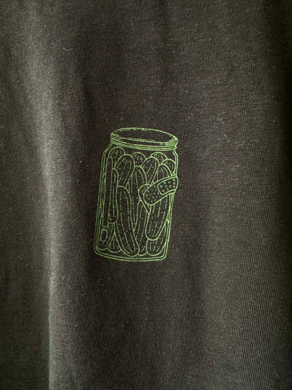 'green pickles' // t-shirt in black (SAMPLE SALE)