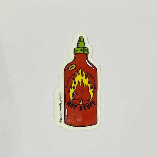 ‘hot stuff sauce' sticker