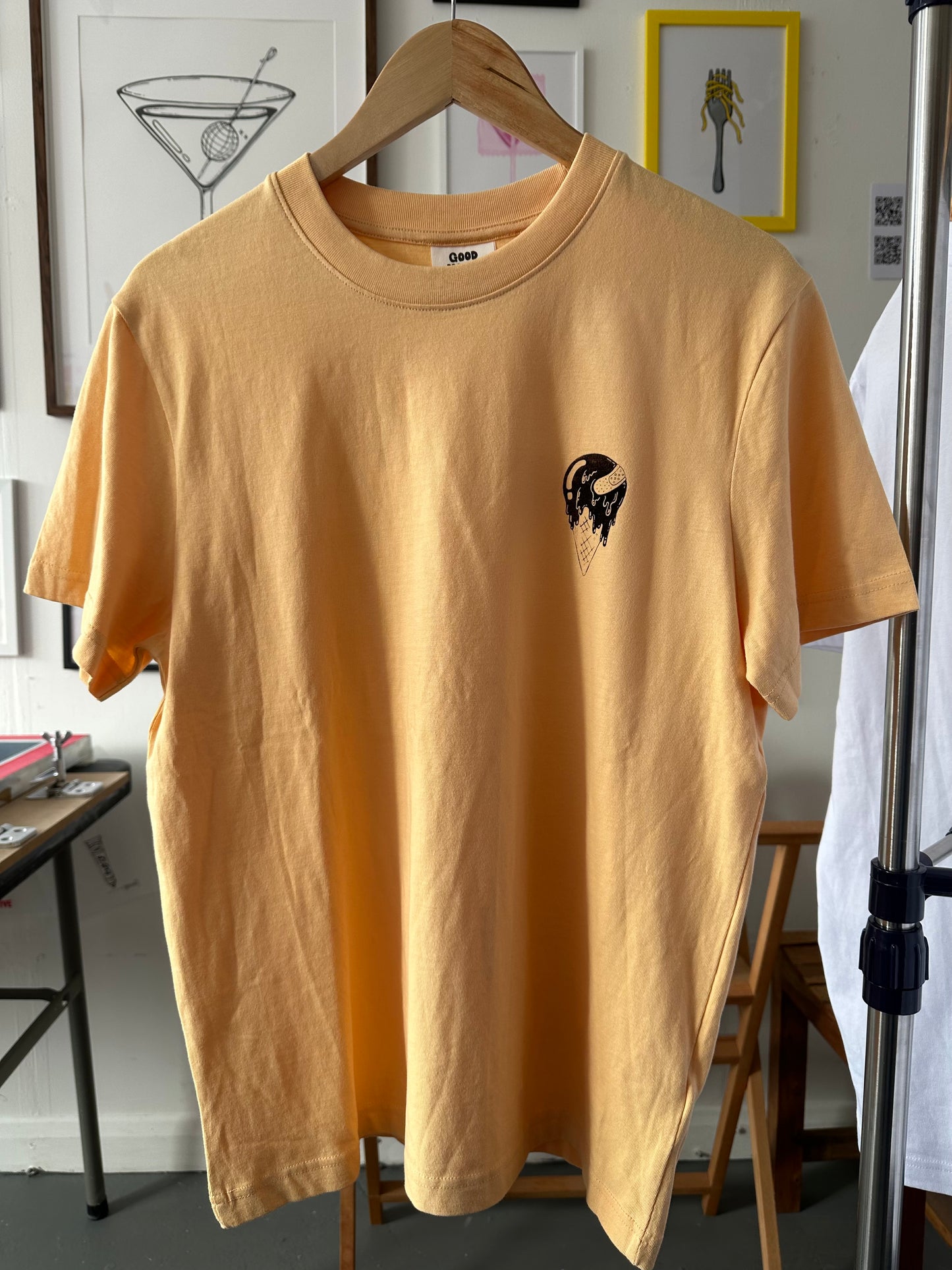 'I-SCREAM' // t-shirt in apricot (SALE – misprint)