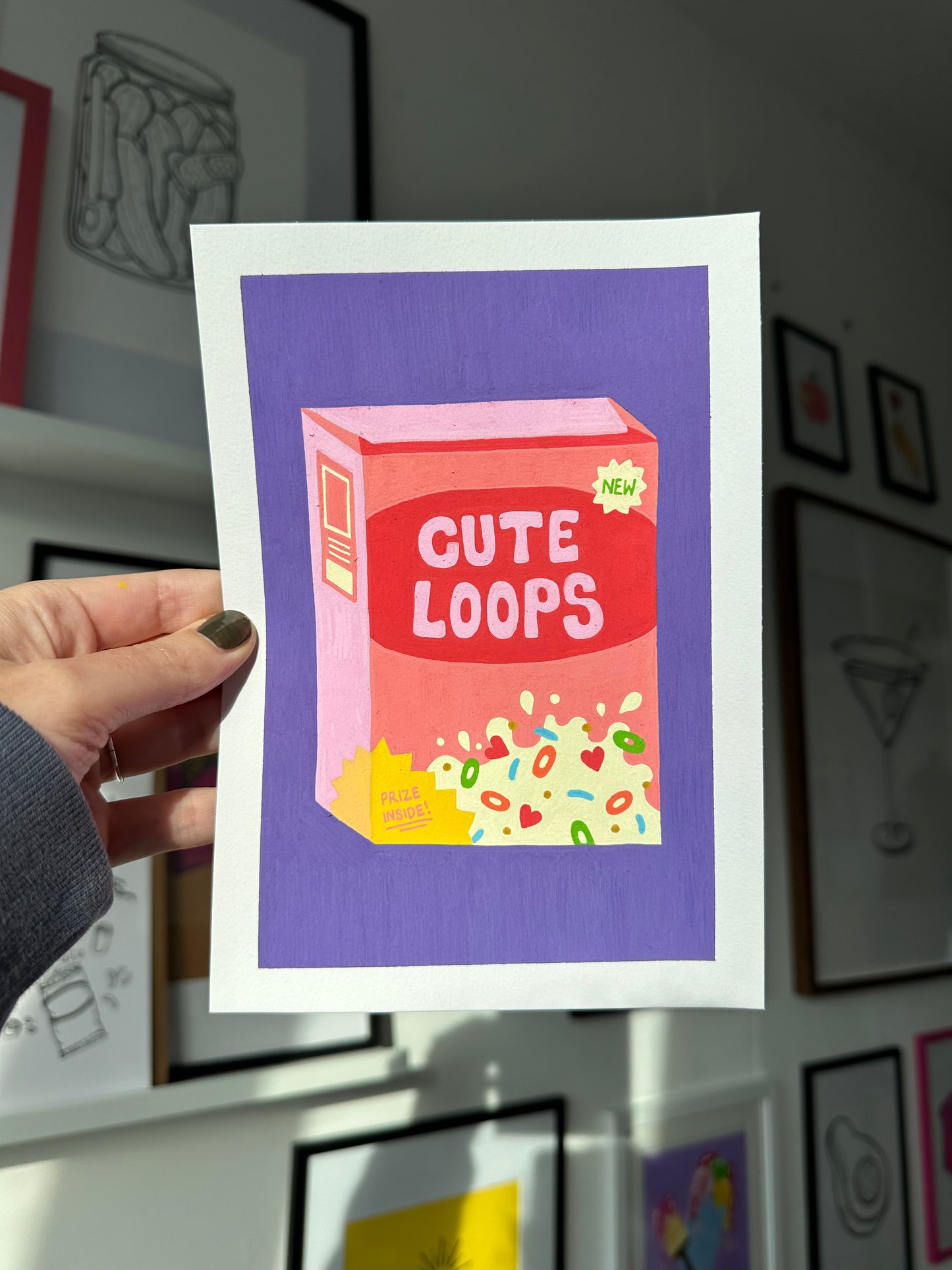 “Cute Loops" // original (unframed or framed)