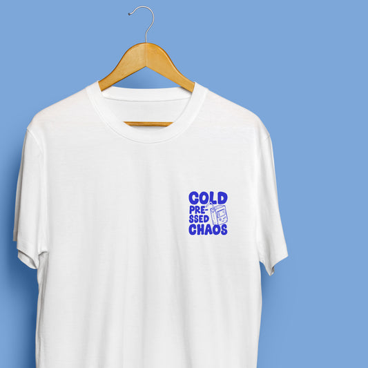 'COLD PRESSED CHAOS (small)' // t-shirt in white