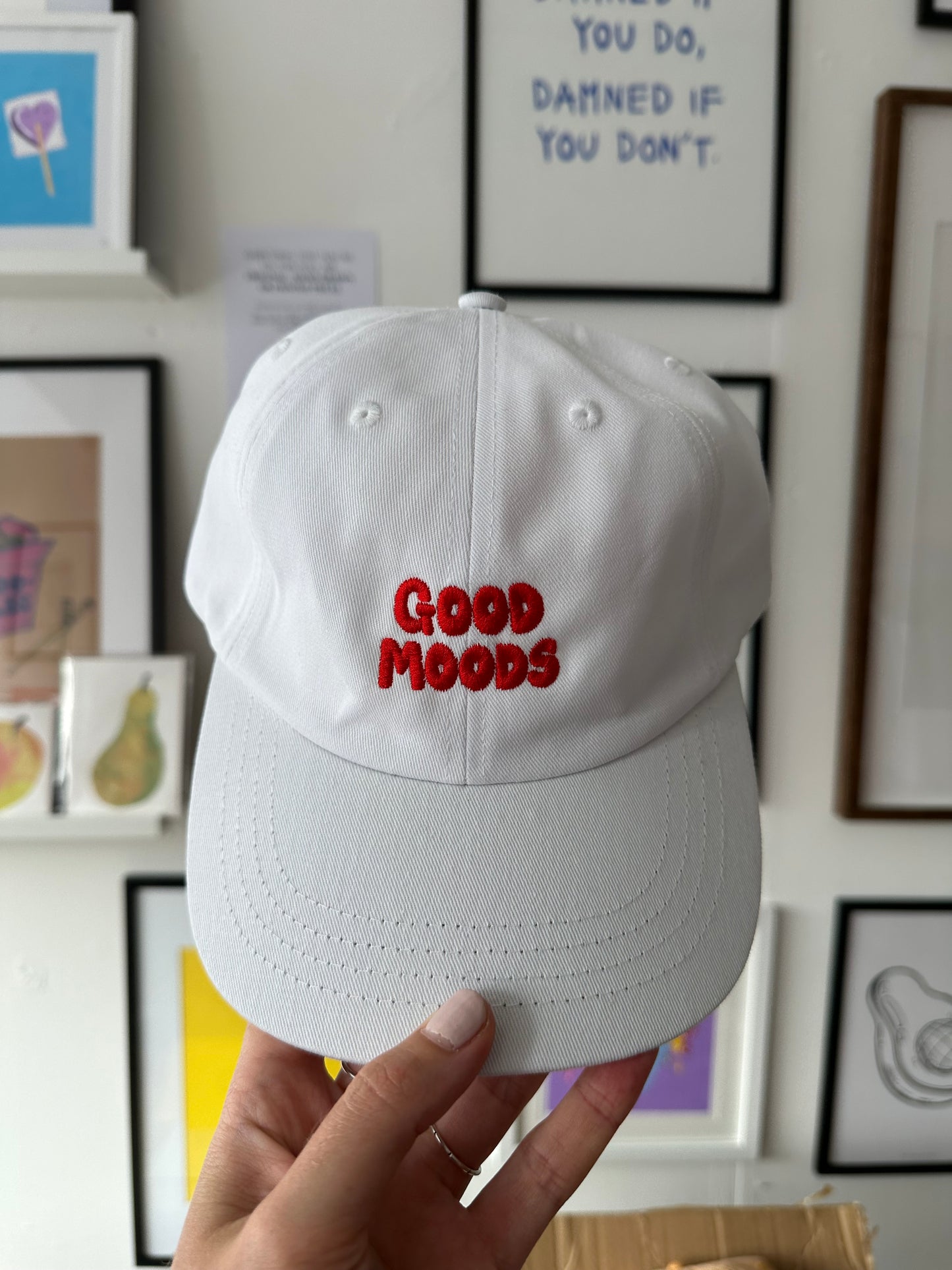 dad cap // white + red