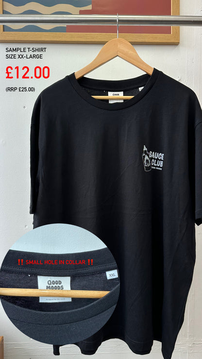 'sauce club' // t-shirt in black (SALE – small defect)