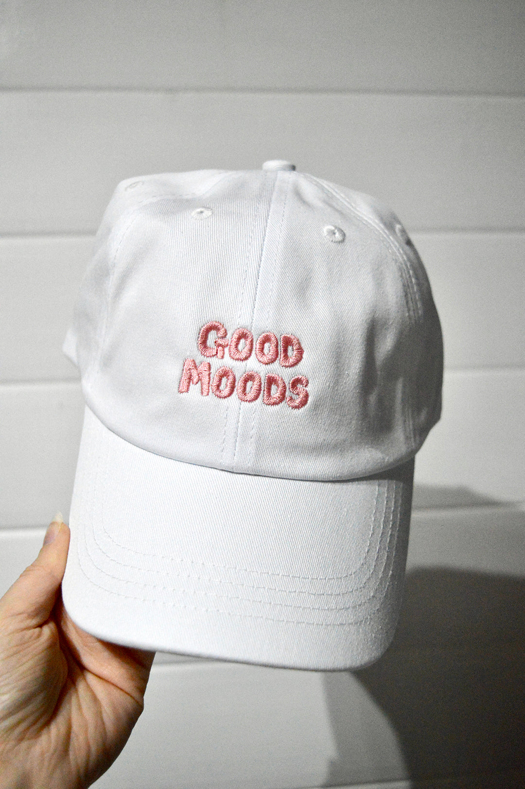 dad cap // white + pastel pink