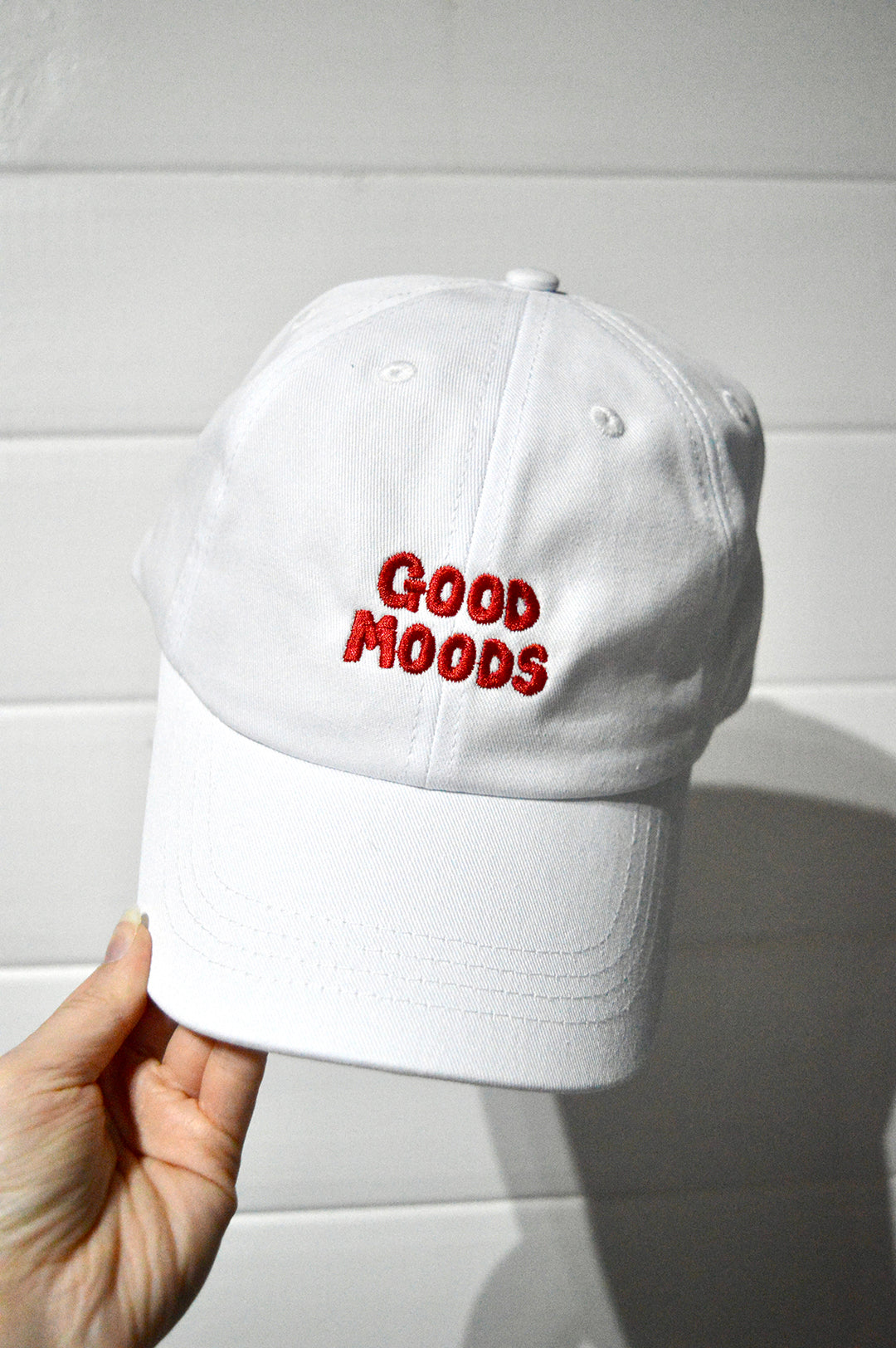 dad cap // white + red