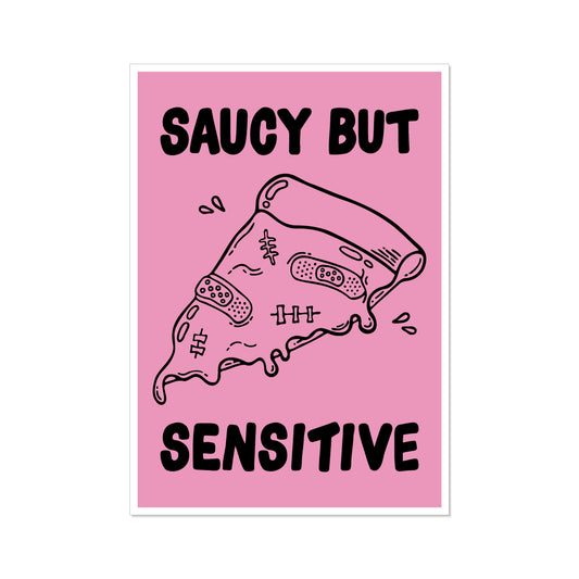 'saucy but sensitive' // graphic print (two colour options)