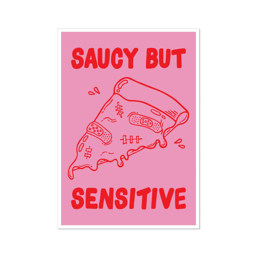 'saucy but sensitive' // graphic print (two colour options)