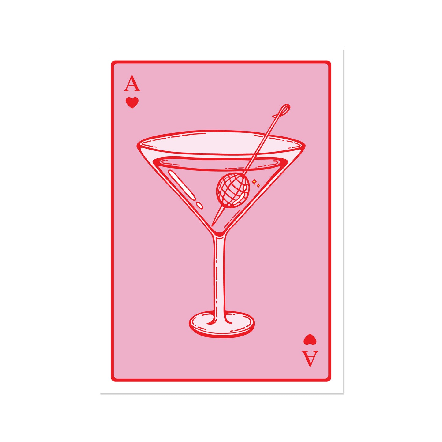 'martini playing card' // graphic print (multiple colour options)