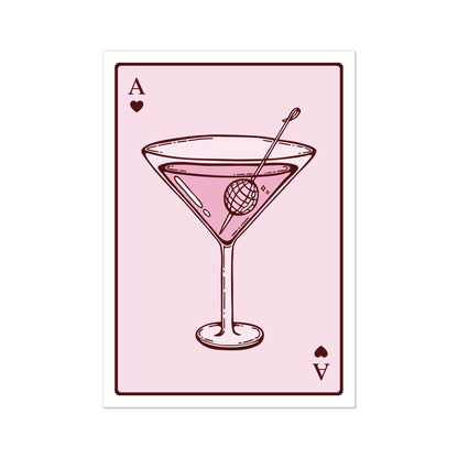 'martini playing card' // graphic print (multiple colour options)