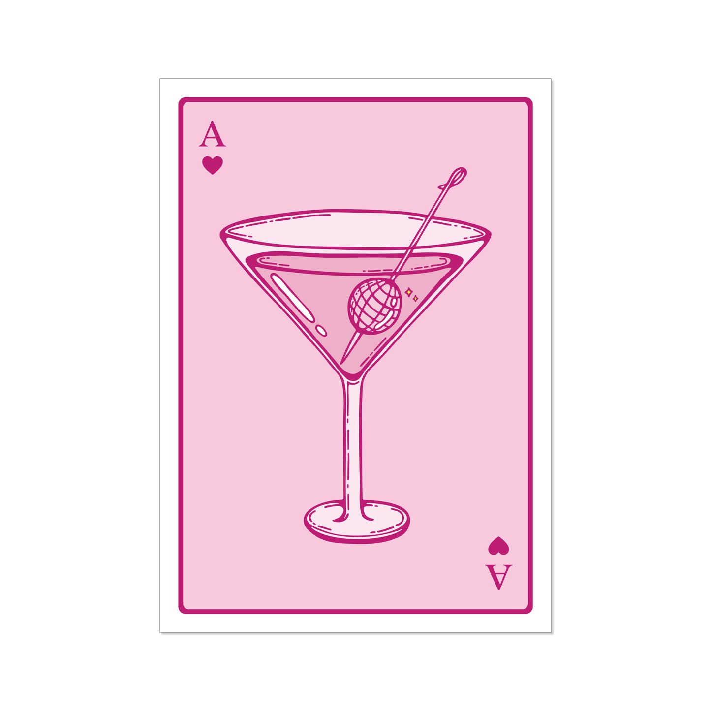 'martini playing card' // graphic print (multiple colour options)