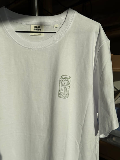 'GREEN PICKLES' // t-shirt in white