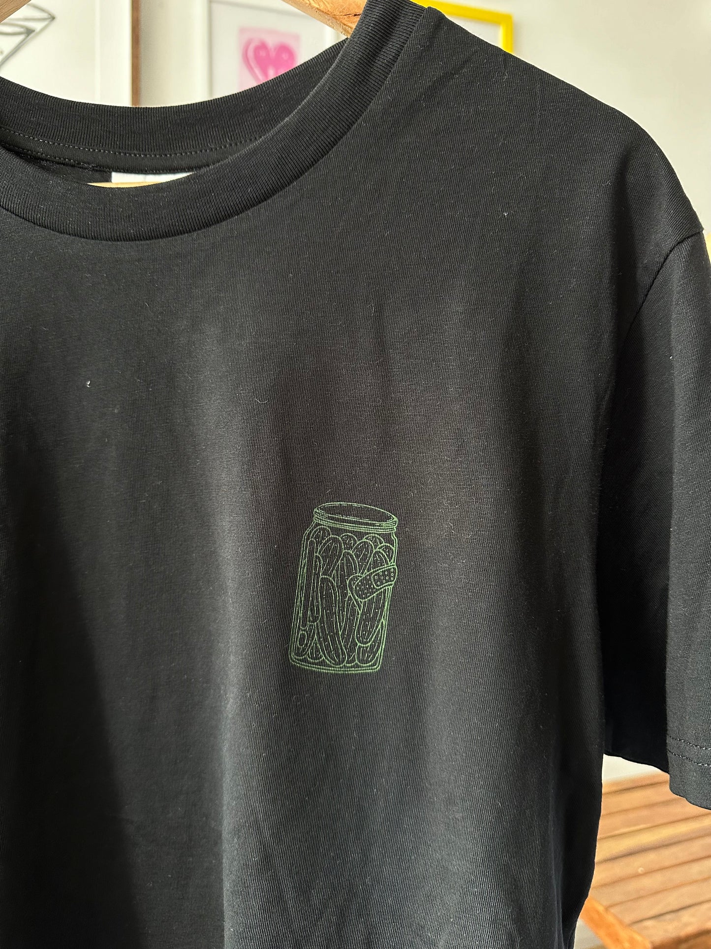 'green pickles' // t-shirt in black (SAMPLE SALE)