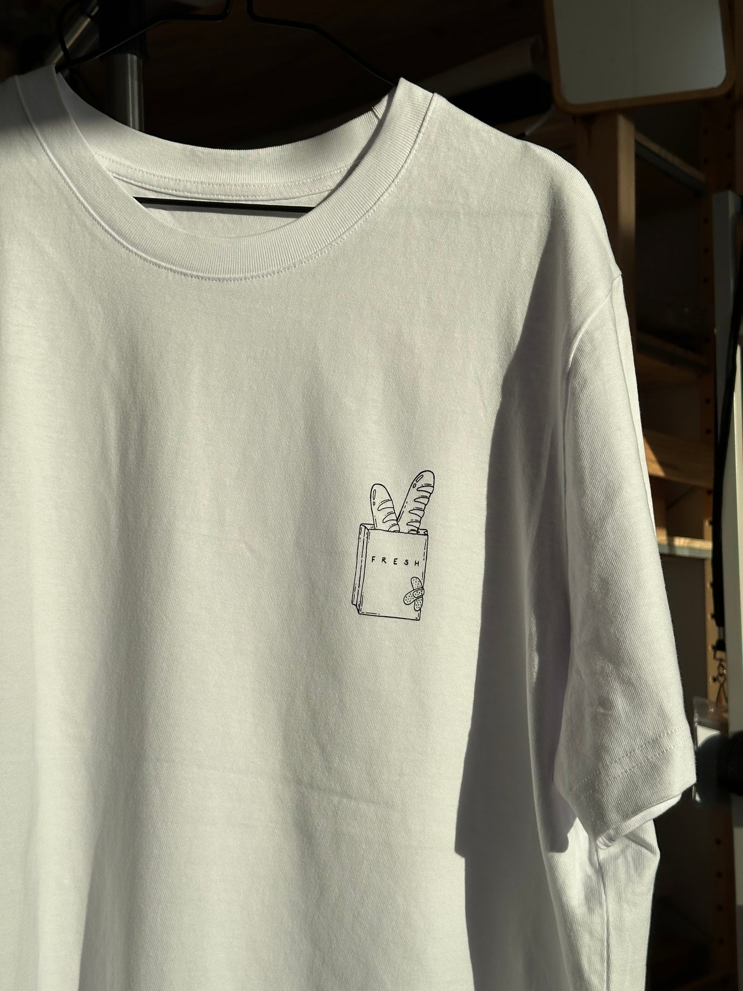 'FRESH BREAD' // t-shirt in white