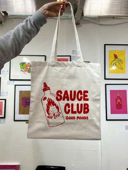 ‘sauce club’ // tote bag (white)