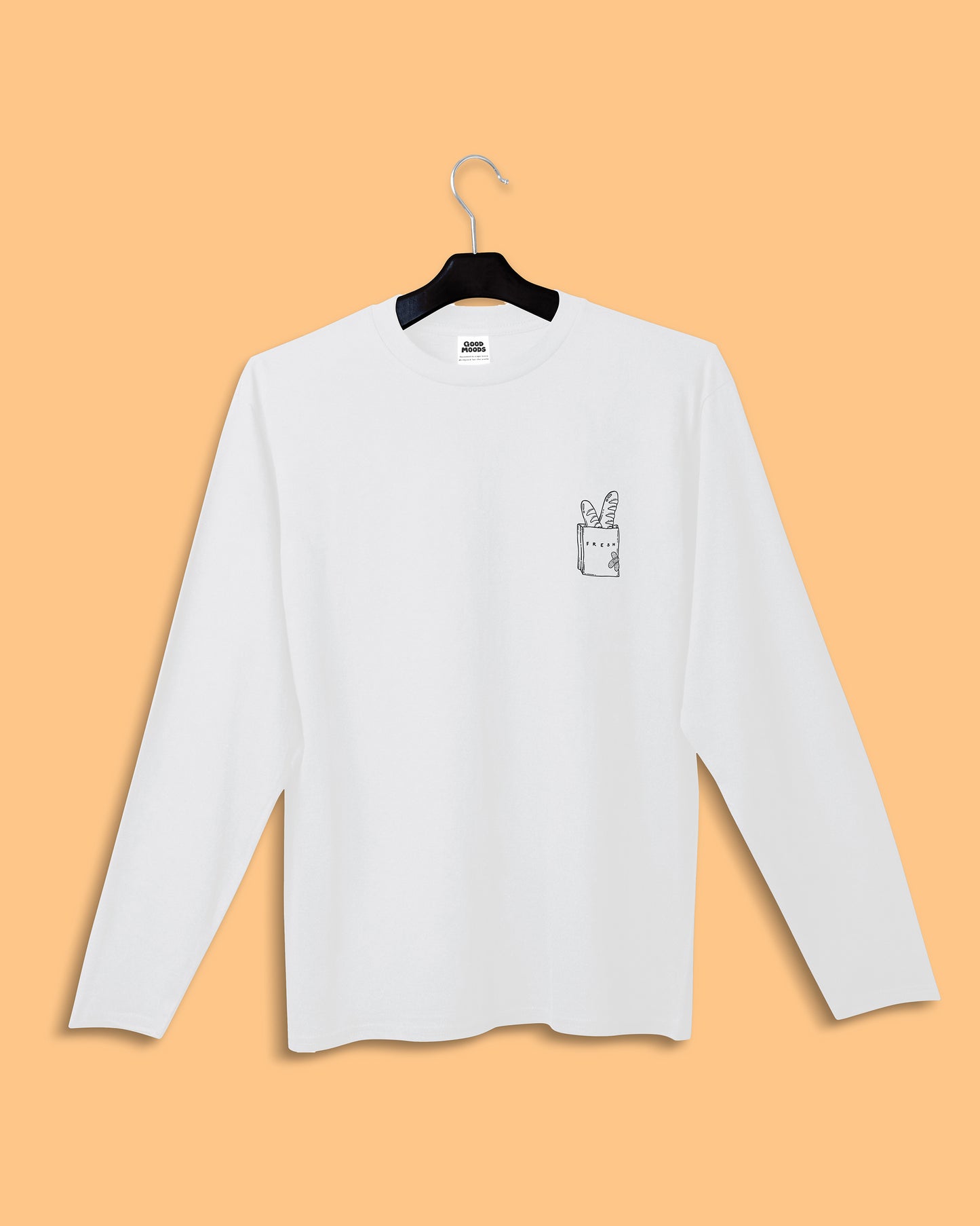 'FRESH BREAD' // long sleeve in white