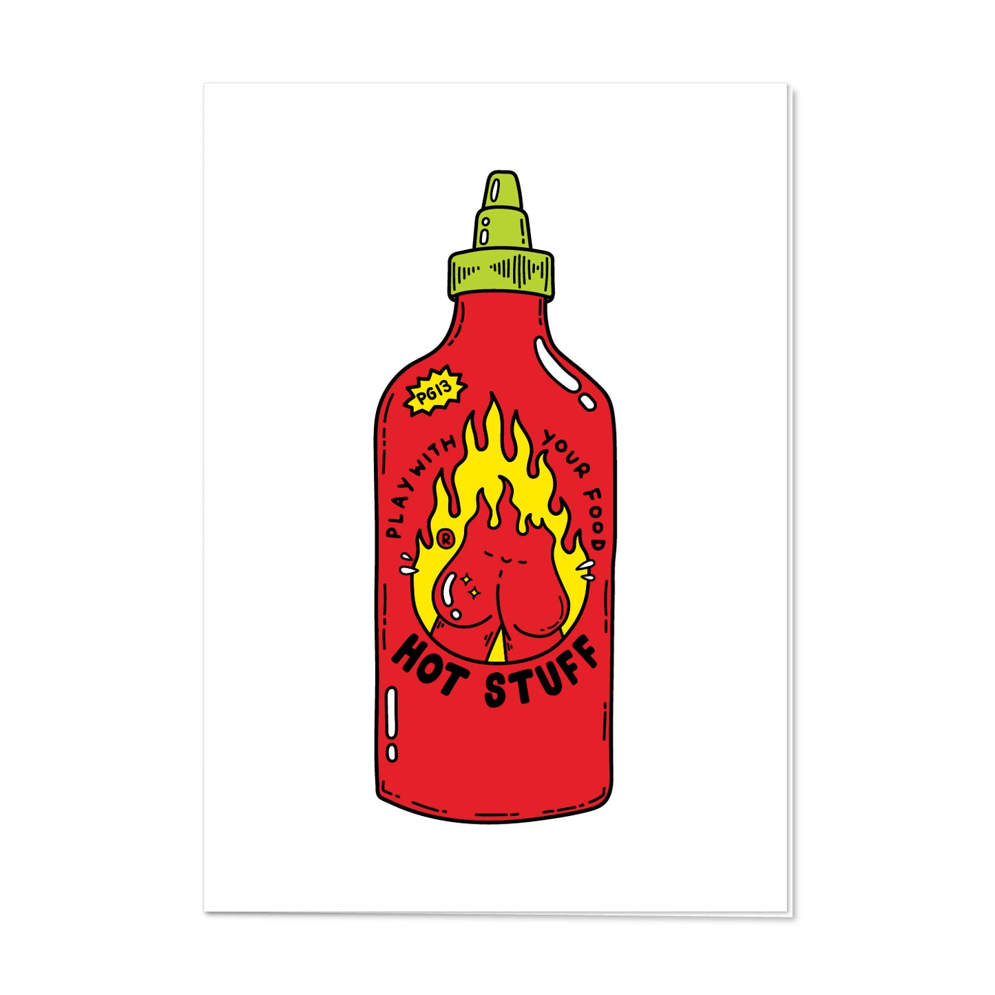 greeting card // 'hot stuff sauce'