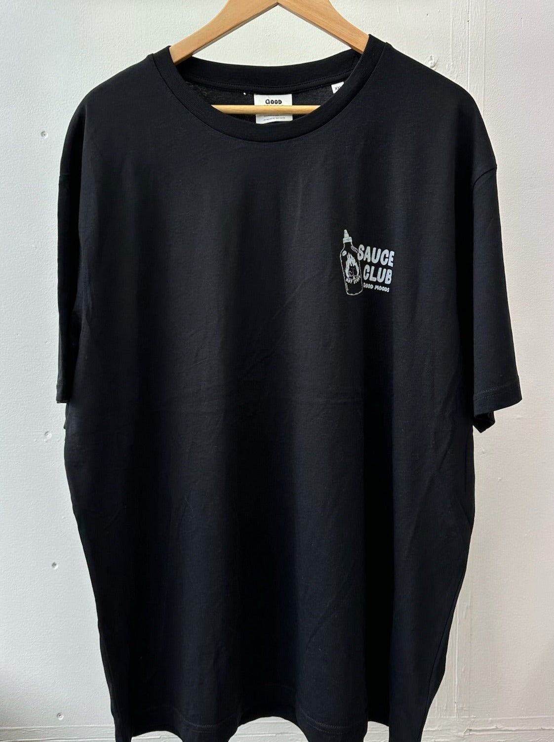 'sauce club' // t-shirt in black (SALE – small defect)