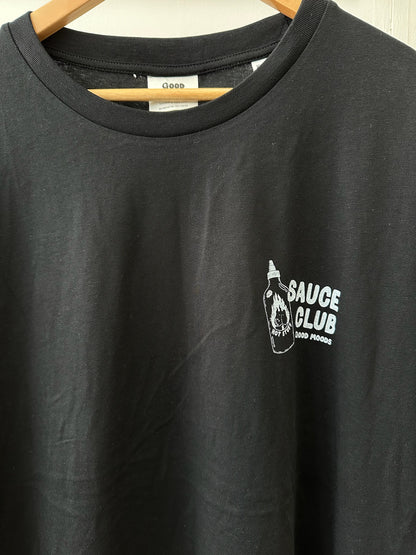 'sauce club' // t-shirt in black (SALE – small defect)