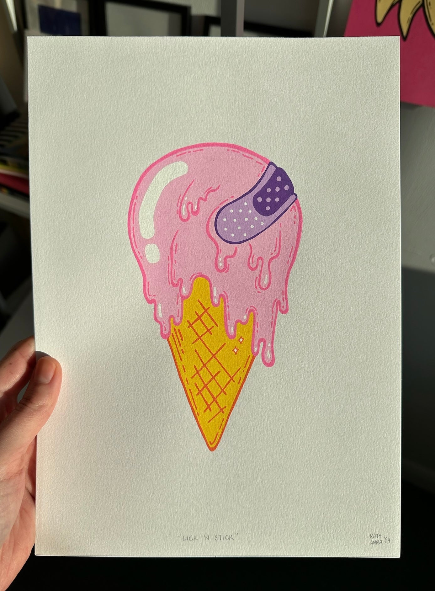 "Lick 'n Stick" // original (framed)