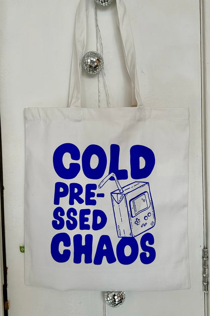 'cold pressed chaos’ // tote bag (blue)