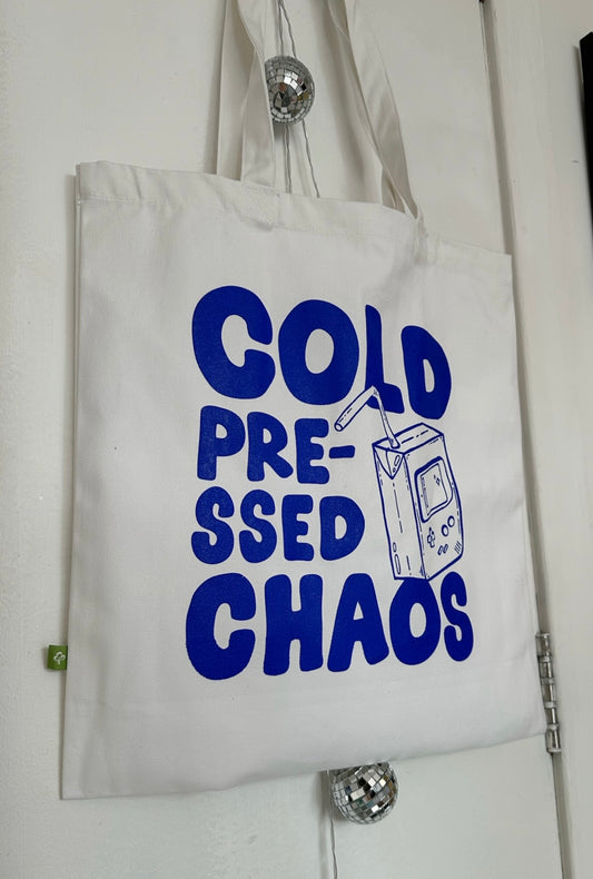 'cold pressed chaos’ // tote bag (white)