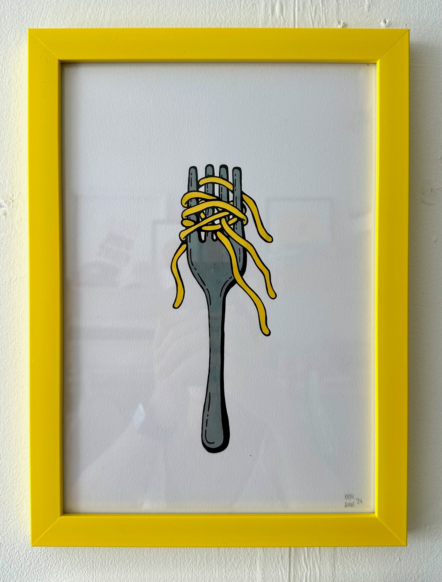 "Ooodles of Noodles" // original (framed)