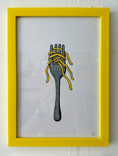 "Ooodles of Noodles" // original (framed)