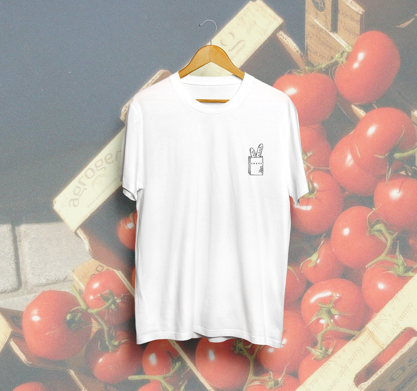 'FRESH BREAD' // t-shirt in white