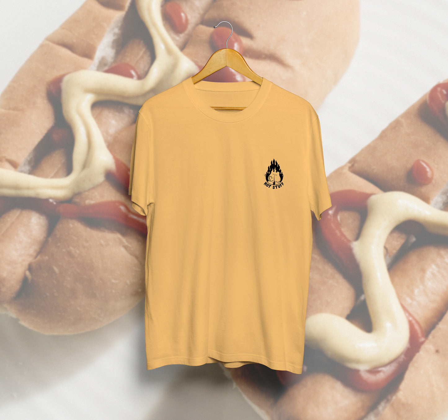 'HOT STUFF' // t-shirt in apricot