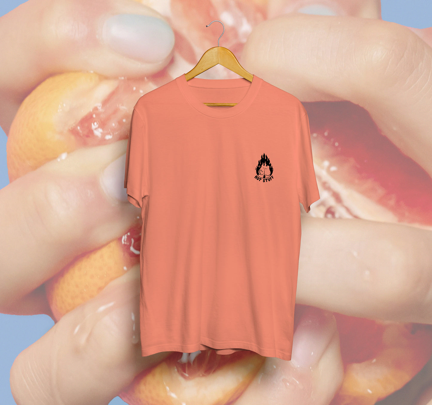 'HOT STUFF' // t-shirt in rose clay