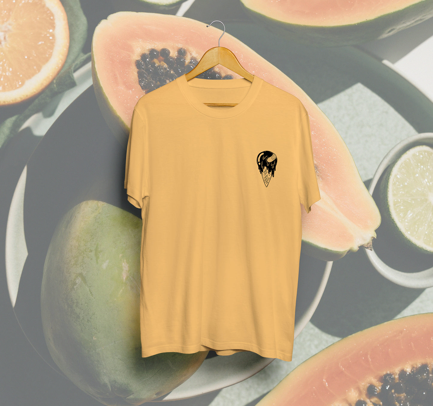 'I-SCREAM' // t-shirt in apricot