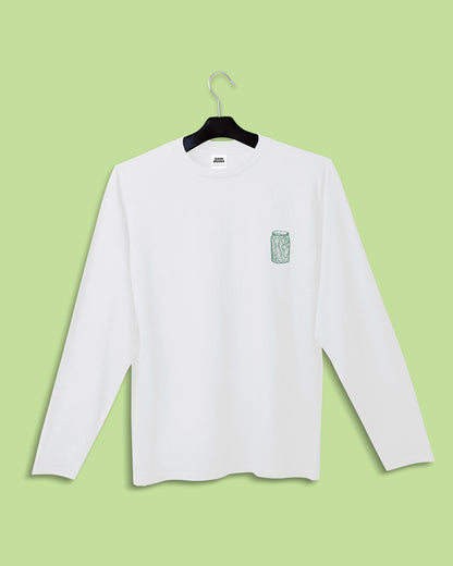 'GREEN PICKLES' // long sleeve in white