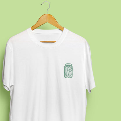 'GREEN PICKLES' // t-shirt in white