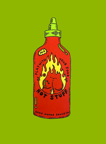 'hot stuff sauce' on colour // LIMITED EDITION A4 screen print