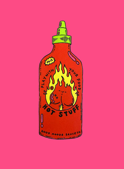 'hot stuff sauce' on colour // LIMITED EDITION A4 screen print