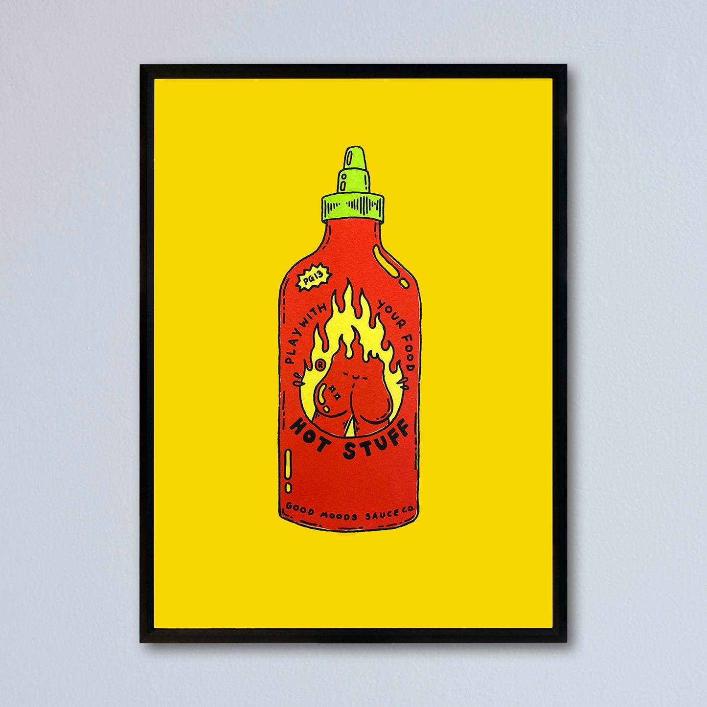 'hot stuff sauce' on colour // LIMITED EDITION A4 screen print