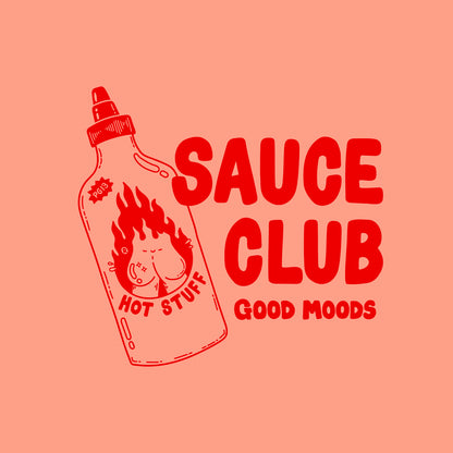 'sauce club' // t-shirt in rose clay