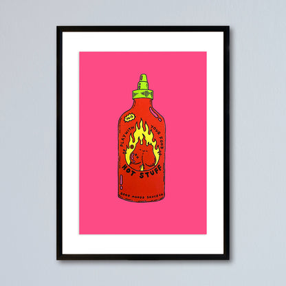 'hot stuff sauce' on colour // LIMITED EDITION A4 screen print