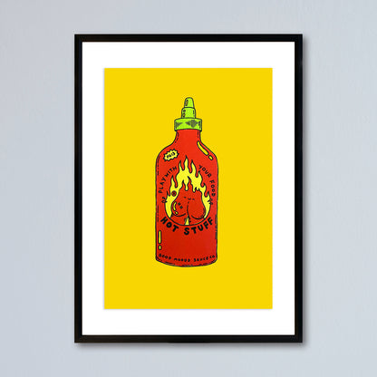 'hot stuff sauce' on colour // LIMITED EDITION A4 screen print