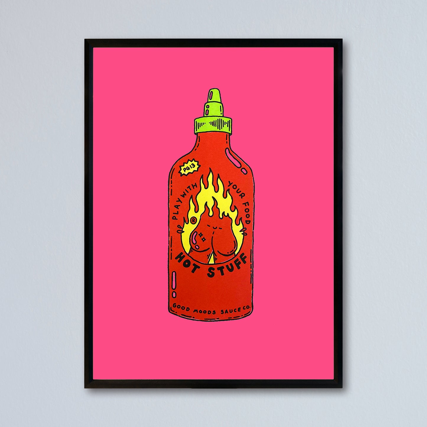 'hot stuff sauce' on colour // LIMITED EDITION A4 screen print